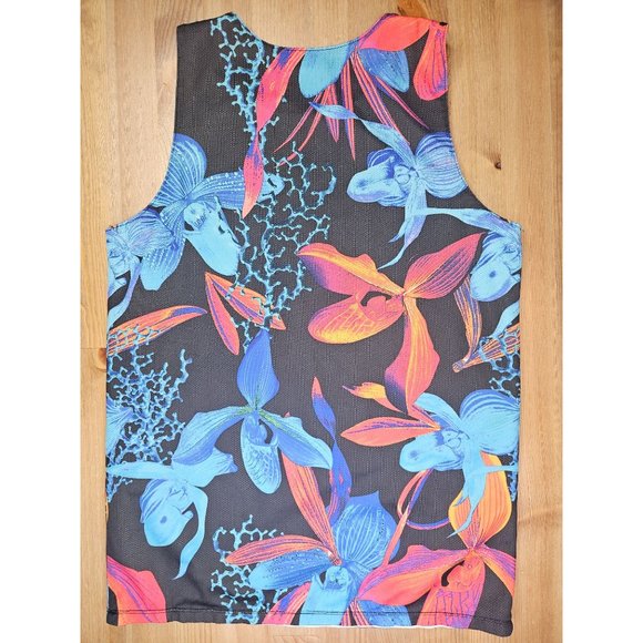 On The Byas Mens Floral Sleeveless Jersey Small - Picture 4 of 6